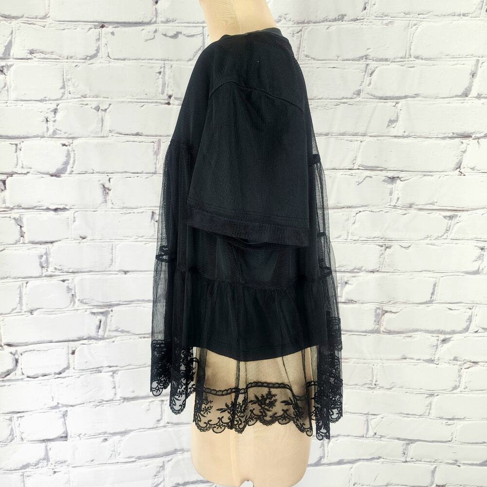 ALICE + OLIVIA
Dreema tiered lace combo Embroidered Tulle T-Shirt Womens XL - Picture 5 of 11